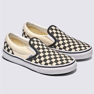 Vans Checkerboard Slip-On Sneakers - Black & Cream